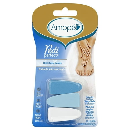 Amop Pedi Perfect Nail Care System Refill Pack -Electronic Manicure/Pedicure Tool - 3 Count (Refills Only)