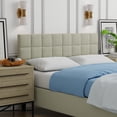 thumbnail image 3 of Varia 20" Tall Panel Upholstered Headboard, 3-Row Square Tufting, Full Size, Beige, 3 of 8
