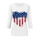 thumbnail image 4 of Blusas para las Mujeres Casual 3/4 Manga Cuello Redondo Impreso Suelto Superior, Mujer 3/4 Manga Tops Y Blusas, 4 of 4