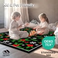 thumbnail image 4 of ODIKA 4'x6' Machine Washable Non-Slip Area Rug, Holly Berry Motif with Pinecone Sprig and Snowflake Accents High Traffic Rug with Pad, Black, 733362, 4 of 8