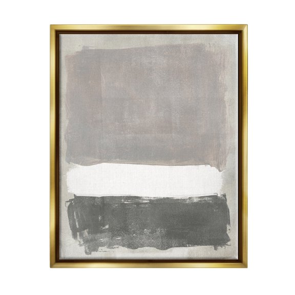 Stupell Industries Abstract Neutral Tones Modern Blocked Shapes Painting Metallic Gold Floating Framed Canvas Print Wall Art, Design by Jennifer Paxton Parker