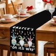 thumbnail image 5 of Black Gnomes Easter Table Runner - 120 Inch Long Eggs Botanical Carrot Pastoral Cotton and Linen Blended Dress Scarves Farmhouse Table Runner for Kitchen Dining, Coffee Table, 13" x 120", 5 of 8