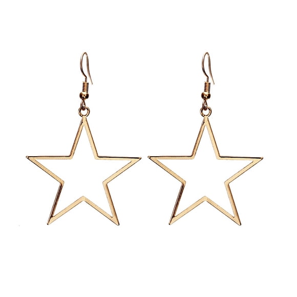 Hearth & Gear Fashion Design Hollow Star Large Pendant Earring Ladies Earrings Women's Geometric Pendant Earrings Womens Earrings Dangle Women Earrings Fashion Tropical Earrings for Women Cute Dangle