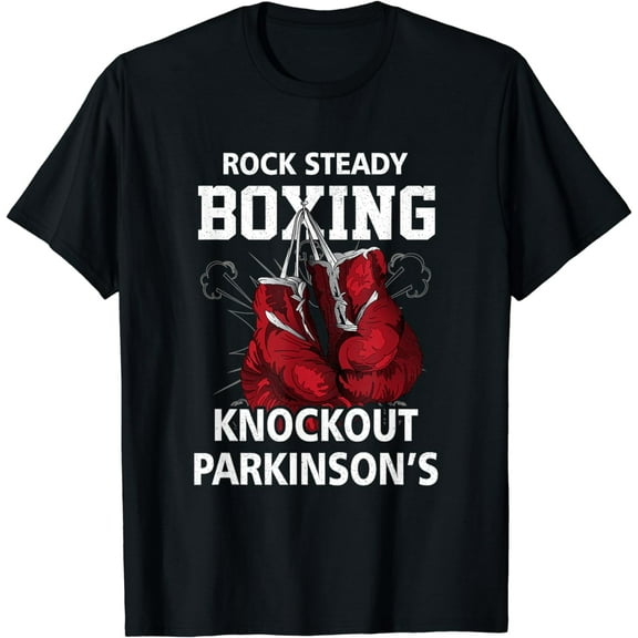 Vintage Boxing Gloves Rock Steadys Boxing Knockout Parkinson T-Shirt mens t shirt,black,women,funny,misfits,men,journey,t-shirt