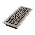 thumbnail image 1 of Imperial RG3447 Arts & Crafts Decorative Floor Register, 4 x 12-Inch, Brushed Nickel, 1 of 5