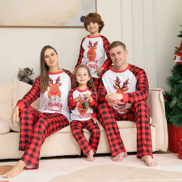 Noël Famille Matching Femmes Hommes Enfants Bébé Pyjama Noël Chemise de  nuit Pyjama