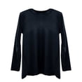 thumbnail image 4 of YEJIMAN Long Sleeve T-shirt, Black Cute T Shirts, Velvet Tops for Women Long Sleeve Round Neck Shirt Blouse Pullove Solid Casual Tee Shirt Trendy Velvet Tops, Big & Tall, 4 of 4