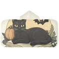 thumbnail image 5 of Yayeee Kids Hooded Towels Toddler Soft Absorbent Beach Bathing Wrap 50" x 23.5", Beige Halloween Cat, 5 of 5