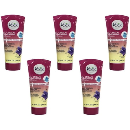 Veet Fast Acting Gel Cream Hair Remover Legs & Body 6.78 Oz Each (Pack of 5)