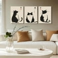 thumbnail image 2 of 3Pcs Framed Black Cat Japanese Zen Ink Style Cute Funny Animal Wall Art Decor Canvas Print Picture Poster Gallery Bathroom Bedroom Living Room Officech Ready to Hang, 2 of 6
