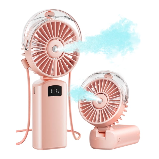 Ventilador nebulizador portátil Gaiatop de mano plegable 180°, color rosa