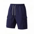 thumbnail image 6 of Viadha Workout Shorts for Men 5 Inch Gym Running Shorts Solid Color Elastic Waist Casual Cargo Shorts with Pockets, 6 of 10