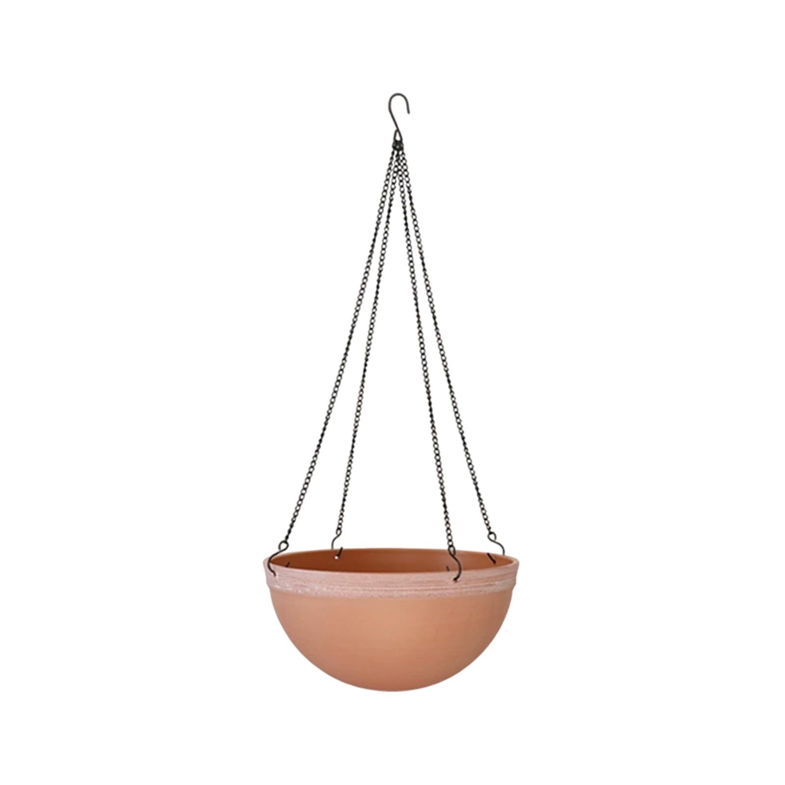 Red Beige Hanging Flower Pot for Ivy Succulents Plants, Large Plastic Garden Planter Basket with Chain, Outdoor Indoor Lazy Person Gardening Decor for Patio Balcony Porch Wall