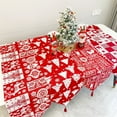 thumbnail image 4 of Nappe de Restaurant Réutilisable Couleur Vive Vive Décor Exquis Polyester Coton Noël Élan Rouge Nappe pour Festival, 4 of 7