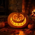 thumbnail image 4 of Plastic Pumpkins,Jack O Lantern,LED Carved Halloween Pumpkin Light,Warm White Glowing Plastic Jack O Lantern Indoor Outdoor Home Porch Yard Party Decor(Orange-A 13.77*9.84*9.84in), 4 of 6