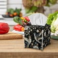 thumbnail image 5 of Psesaysky Tissue Box Cover Waterproof, Hummingbird Flower Retro Square PU Leather Tissue Box Holder, Modern Facial Paper Organizer Dispenser for Bathroom, Car, 5.1''X5.1''X5.5'', 5 of 6