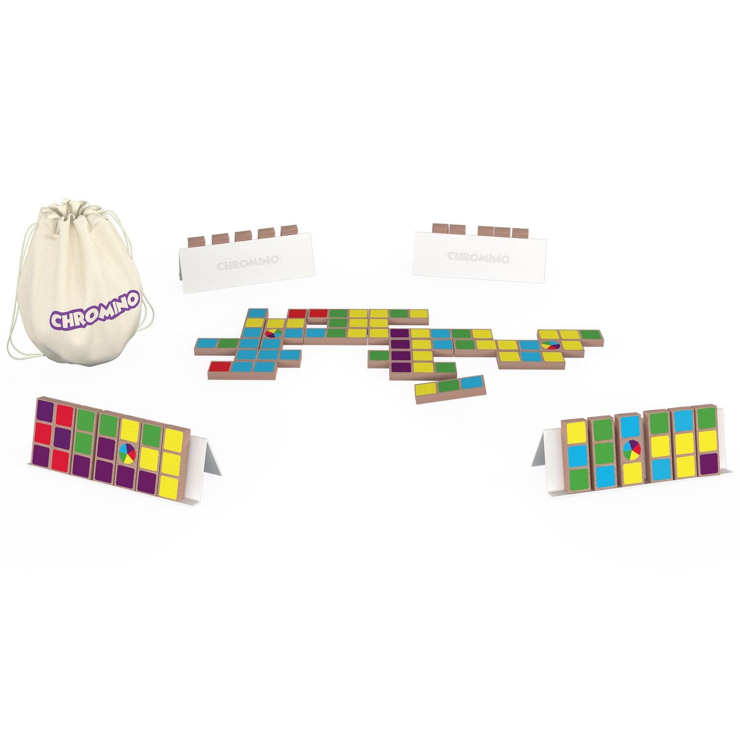 Chromino (bilingue français/anglais) - Jeux de société - Stratégie/Famille - Jeux pour famille - À partir de 6 ans - 1 à 6 joueurs - Temps de jeu de 30 à 45 minutes