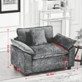 thumbnail image 5 of Newest Cloud Sofa Single Seat (Ottoman is not included), Modern Sectional Couch, for Living Room Bedroom and Apartment, Comfy Double Layer Upholstered Seat Cushion, Breathable Chenille Fabric, Beige,, 5 of 9