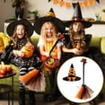 thumbnail image 4 of Yyuenw 1 Set of Halloween Party Witch Hat Broom Kit, Wizard Hat and Broom for Kids, Halloween Costume Cosplay Props, Halloween Decorations, 4 of 4