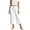 White, variant on Lenpel Wide Leg Capri Jeans for Women Lounge Drawstring Pull on Baggy Cropped Denim Pants Stretch High Waist Denim Capris