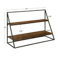 thumbnail image 2 of Kate and Laurel Lander Rustic Hanging Wall Shelf, Brown 24x8x16, 2 of 7