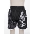thumbnail image 4 of inlzdz Kids Boys Muay Thai Martial Arts MMA Shorts Kick Boxing Boxer Shorts Training Booty Shorts Black L, 4 of 7