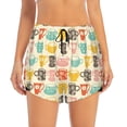 thumbnail image 2 of Goofa Vintage Cup Printed Women 2 in 1 Running Shorts,Quick Dry Athletic Workout Shorts,High Waisted Athletic Shorts with Liner Pockets-Small, 2 of 9
