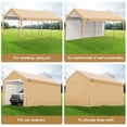 thumbnail image 2 of ADVANCE OUTDOOR 10x20 ft Heavy Duty Carport Car Canopy Garage Shelter Boat Tent with Removable Sidewalls and Doors, Beige, 2 of 11
