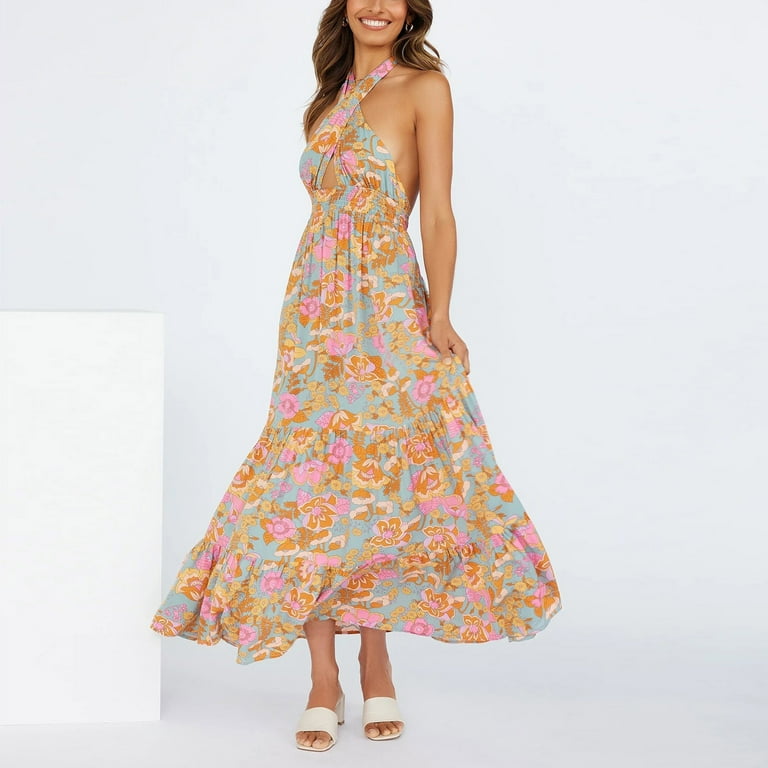 Wedding guest outlet halter dress