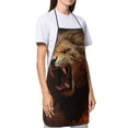 thumbnail image 4 of Rocae Cool Flame Lion A for Kitchen Aprons for Women Adjustable Cooking Kitchen Chef Apron for Men with Pockets, 4 of 7