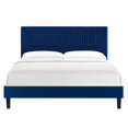 thumbnail image 4 of Modway Yasmine Channel Tufted Performance Velvet King Platform Bed in Navy, 4 of 8