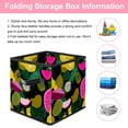 thumbnail image 3 of RATGDN Collapsible Fabric Cube Storage Bin with Double Handles for Living Room Bedroom Office Black - Collection of Tropical Fruits, 3 of 7