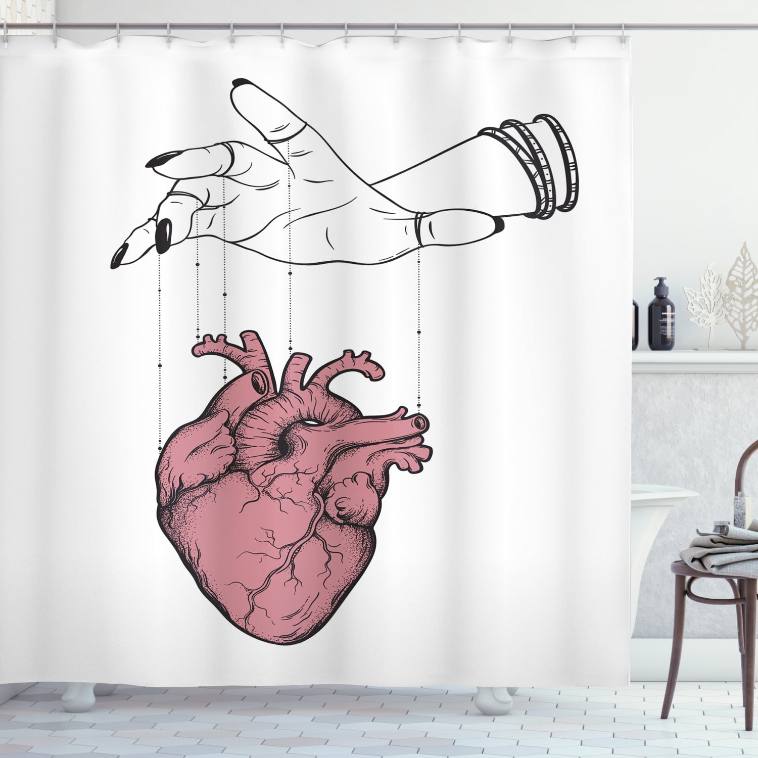 Fine Art Shower Curtain, Composition of a Puppet Master Hand
