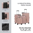 thumbnail image 2 of Set Juego de 4 Maletas ABS Miami 26" 20" 24" y 28"  Oro Rosa 4 Ruedas 360°, Reforzadas, Livianas y Duraderas, 2 of 7