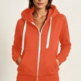 thumbnail image 6 of Zysthvn Casual Womens Full Zip Hoodie Fleece Winter Drawstring Women Sweatshirts Solid Warm Lightweight with Pockets Long Sleeve Tops, 6 of 6