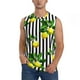 thumbnail image 1 of Fotbe Lemons on Striped Men's Camiseta sin Mangas Estampada para Hombres, Playera Casual para Gimnasio, Entrenamiento, Playa-Large, 1 of 7