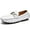White, variant on Men's Casual Loafers Slip On Leather Shoes Comfortable Lightweight Driving Shoes Male Moccasins Classic Penny Loafer Flats Boat Shoes Outdoor Walking Shoes