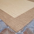 thumbnail image 3 of Couristan Recife Checkered Field Indoor / Outdoor Area Rug, Natural- Cocoa, 7'6" Round, 3 of 6