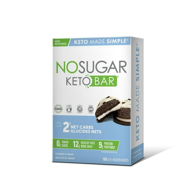 No Sugar Keto Bar Cookies & Cream, 4 Count