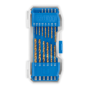 HART 14-Piece Titanium Drill Bit Set with Protective Storage Case