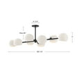 thumbnail image 4 of Alora Lighting LP548848MBOP Willow 8 Light 48" Wide Linear Chandelier - Black, 4 of 7