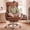 Brown-Faux Leather, variant on Big and Tall Office Chair 400LBS, Criss Cross Chair with Adjustable Armrests, Velvet Executive Desk Chair with Footrest, Ergonomic Computer Chair with Lumbar Support, Black