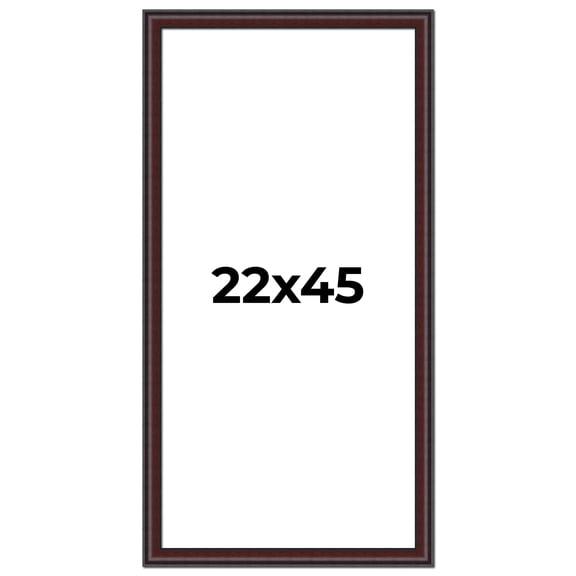 22x45 Frame Brown Round Mahogany Solid Wood Picture Frame | 1.625 Inch Moulding Width | with UV