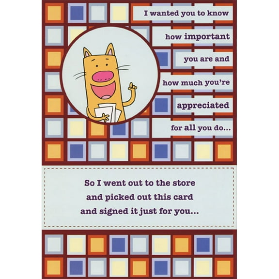 Designer Greetings Cat with Raised Paw : Picked Out This Card Humorous / Funny Administrative Professionals Day Card