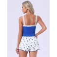 thumbnail image 4 of DARING DIVA Women's 2-Piece Pajama Set Lace Tops Sleeveless Floral Shorts M Blue, 4 of 7