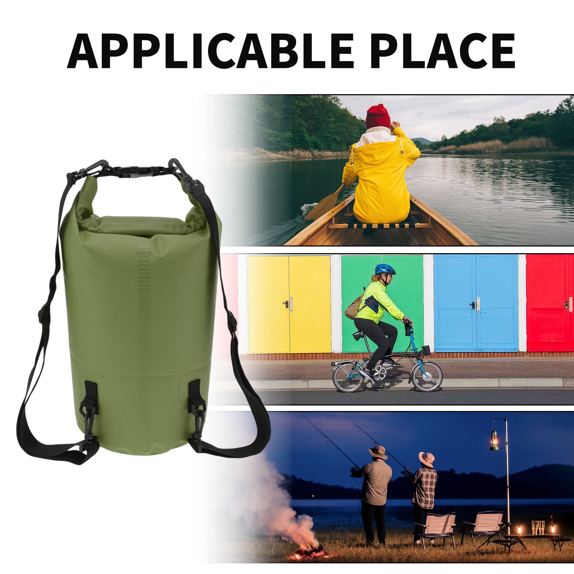 Unique Bargains Durable Waterproof Dry Bag Army Green