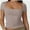 Gray, variant on Women Square Neck Crop Top Short Sleeve T Shirts Slim Fitted Tops Cute Summer Basic Tees Trendy