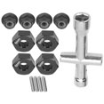 thumbnail image 4 of 12mm Adapter 6mm Thick, Aluminium 12mm Wheel Hub Adapter Professional Design Easy To Install   for Outdoor for Work Black, 4 of 8