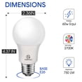 thumbnail image 3 of ENERGETIC A19 LED Lamp Light Bulbs,8.5 Watts (60W Equivalent),750LM ,2700K, E26 Base, UL Listed for Bedroom Kitchen, 4 Pack, 3 of 5