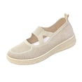 thumbnail image 2 of Domzle Orthopedic Shoes for Women Wide Width Breathable Knit Slip On Walking Sneakers with Arch Support Comfortable Lightweight Non Slip Casual Work Shoes Beige 38, 2 of 7